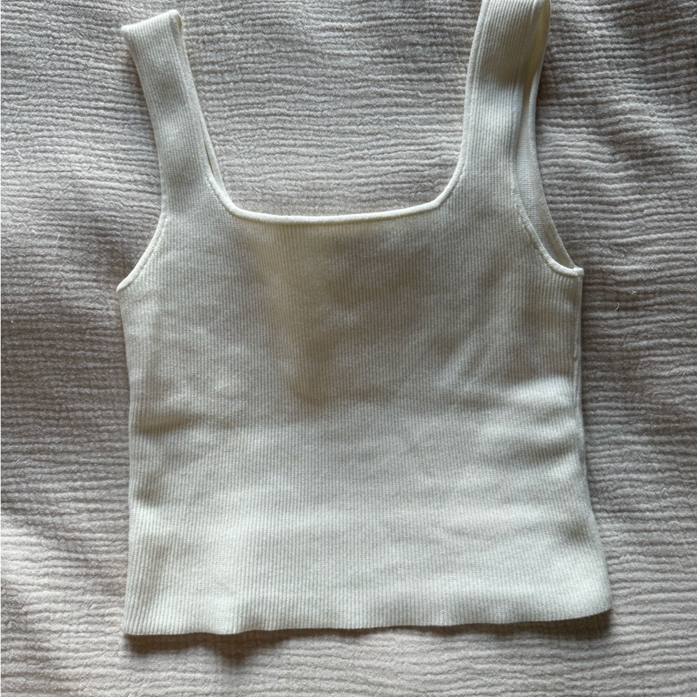 Reformation ivory ribbed top